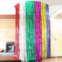 Halloween Wedding Party Decoration Shimmer Foil Glitter Tinsel Metallic Backdrop Curtain Window