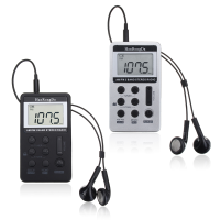 Hanrongda Portable Digital Lcd Fm/am 2 Band Stereo Radio Mini Pocket Receiver Earphone