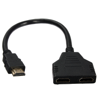 Hd Male To 2 Hd Female 1 In 2 Out Splitter Adapter Connector Cable