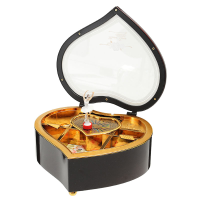 Heart Shape Dancing Ballerina Music Box Plastic Jewellery Box For Kid Gift Toy