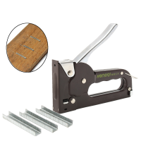 Heavy Duty Staple Fastener Tool Tacker Upholstery Plaster Stapler + Staples Kit