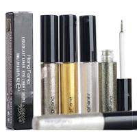Hengfang Glitter Waterproof Eyeliner Liquid White Gold Metallic Makeup Eyes Liner Color Pigment