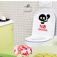 Honana Bc 594 No Smoking Reminder Sign Removable Pvc Toilet Seat Sticker Bathroom Wall Decoration