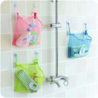Honana Bc 930 Polyester Transparent Cartoon Bathroom Sucker Hanging Storage Mesh Bag Toys Cosmetics
