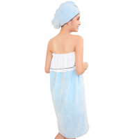 Honana Bx R970 Able Wear Spa Microfiber Soft Bathrobe Women Skirt Bath Towel With Bath Cap