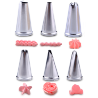 Honana Cf Pt01 6pcs Flower Shape Icing Piping Nozzles With Adaptor 3 Cream Bag Cake Decorating Tools