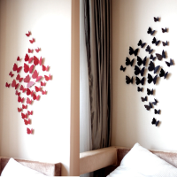 Honana Dx  889 12pcs 3d Butterfly Sticker Diy Art Decal Home Decor Wall Mural Stickers Wedding Decoration Gift
