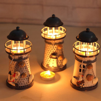 Honana Dx A11 Handmade Mediterranean Style Lighthouse Wrought Iron Candlestick Candle Holder Home Decor