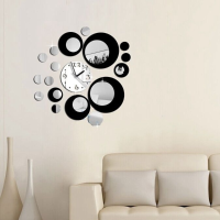 Honana Dx X6 Creative 3d Acrylic Mirror Wall Sticker Quartz Clocks Watch Large Home Decor