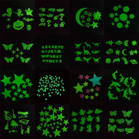 Hot Sale Various Amazing Glow In Dark Luminous Cartoon Moon Star Nursery Baby Room Home Decor Wall S