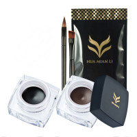 Huamianli Black Brown Cream Eyeliner Fashion Waterproof Makeup Gel Eyeliner With Brush