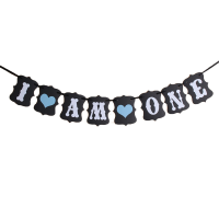 I Am One Bunting Garland Banner Baby Birthday Party Decoration