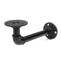 Industrial Pipe Shelf Bracket Black Steampunk Pipe With Flange For Home Shop 60x160mm