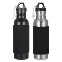 Ipree™ 2pcs Stainless Steel Insulated Beer Bottle Black Silver With Metal Opener