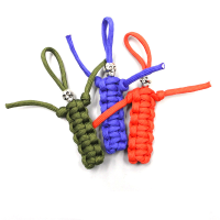 Ipree® Edc Mini Paracord Skull Key Ring 7 Core Woven Braided Rope Keychain Kit