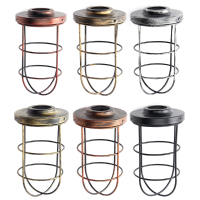 Iron Vintage Ceiling Light Fitting Lamp Bulb Long Shape Cage Bar Cafe Lampshade