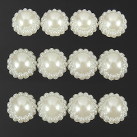 Ivory White Acrylic Pearl Flower Scrap Booking Card Embellishments
