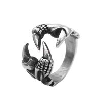 Jassy Halloween Steel Dragon Claw Ring Punk Stainless Steel Finger Ring For Men
