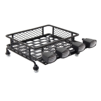 Jazrider Steel Luggage Tray Roof Rack With Light For 1/10 Rc Car Truck Tamiya Axial