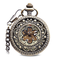 Jijia Jx016 Self Wind Mechanical Plum Blossom Roman Number Pocket Watch