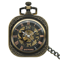 Jijia Jx023 Self Wind Mechanical Square Dial Pocket Watch