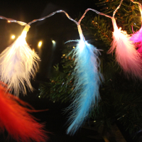 Kcasa 1.2M 10 Led Feather String Lights Christmas Tree Pendant Lamps Diy Party Decoration Battery Powered