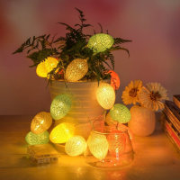 Kcasa 1.8M 10 Led Cotton Easter Egg String Lights Led Fairy Lights For Festival Christmas Halloween Party Wedding Decoration Battery Powerd