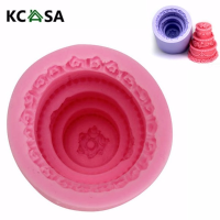 Kcasa 3d 3 Layers Wedding Cake Silicone Mold Fondant Chocolate Mould