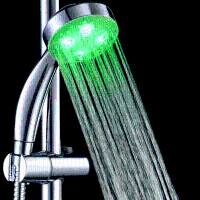 KCASA 4 Light 3 Color LED Temperature Control Adjustable Shower Head Handheld Shower Head Bathroom Bath Sprinkler