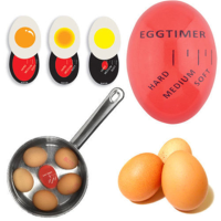 KCASA KC 008 1pc Egg Perfect Color Changing Timer Yummy Soft Hard Boiled Eggs Cooking Kitchen Eco Friendly Resin Eggs Timer Red