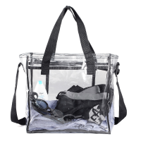 Kcasa Kc 0628 Clear Pvc Travel Storage Bag Waterproof Zipper Adjustable Gym Shoulder Bag