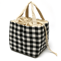 Kcasa Kc Bch04 Cotton Linen Drawstring Insulated Cooler Lunch Tote Bag Large Capacity Food Organizer