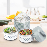 Kcasa Kc Bch07 2 Layers Portable Insulation Lunch Box Stainless Steel Thermal Bento Food Container