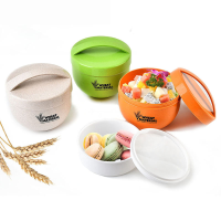 Kcasa Kc Bch18 800ml Round Wheat Fiber Lunch Box Portable Eco Friendly Healthy Food Container Tote