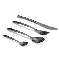 Kcasa Kc Fl200 Stainless Steel Black Gold Flatware Dinnerware Cutlery Fork Knife Spoon Tableware Set