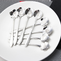 Kcasa Kc Fs02 Silver Stainless Steel Flower Shape Coffee Sugar Spoon Tea Spoon Ice Cream Tableware