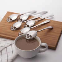 Kcasa Kc Fs05 Skull Shape Stainless Steel Tea Coffee Sugar Stirring Spoon Scoop Teaspoon Tableware