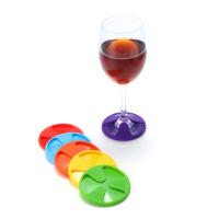 Kcasa Kc Gc06 6 Pcs 3 In 1 Silicone Wine Glass Charms Stemware Coaster Cup Covers Drinks Makers