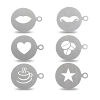 Kcasa Kc Lm01 1 Pc Stainless Steel Coffee Pattern Template Stencils Cappuccino Latte Art Mold Tools
