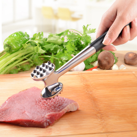 Kcasa Kc Mh01 Heavy Duty Stainless Steel Meat Tenderizer Hammer Mallet With Non Slip Long Handle