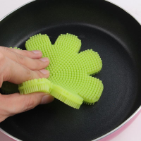 Kcasa Kc Sc47 Flower Shape Silicone Dish Bowl Vegetable Fruit Cleaning Brush Heat Resistant Coaster