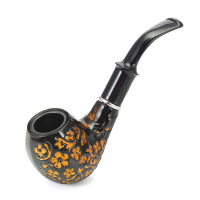 Kcasa Kc Wtp011 Carved Resin Wood Tobacco Pipe Classic Flower Pattern Smoking Pipe Cigar Flitter