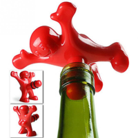 Kcasa Sp 003 Hot Sale 1pc Funny Happy Man Guy Wine Stopper Novelty Bar Tools Wine Cork Bottle Plug Perky Interesting Gifts