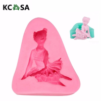 Kcasa3d Ballet Girl Silicone Fondant Mold Chocolate Soap Mould Sugar Craft