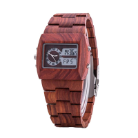 Kenon Kwwt 37 Wooden Men Quartz Watch Fashion Luminous Rectangle Wrist Watch