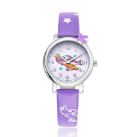 Kezzi 1578 Children Student Boys Girls Plane Pattern Pu Watch Band Quartz Wrist Watch
