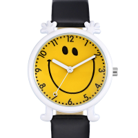 Kezzi 1628 Cartoon Smile Face Children Pu Leather Strap Student Quartz Wrist Watch