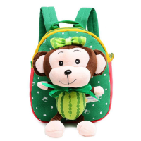 Kindergarten Kids Lovely Monkey Cartoon Animals Plush Backpack Soft Light School Bag