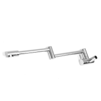 Kitchen Wall Mount Pot Filler Single Cold Water Sink Faucet Foldable 360 Degree Spout Tap 45cm