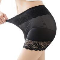 Lace Mesh Perspective High Waist Leggings Security Boyshorts Breathable Panties